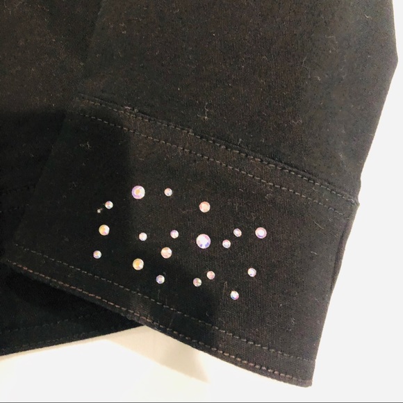 Unique Fashions Black Button Down Bling Jacket - Picture 3 of 5